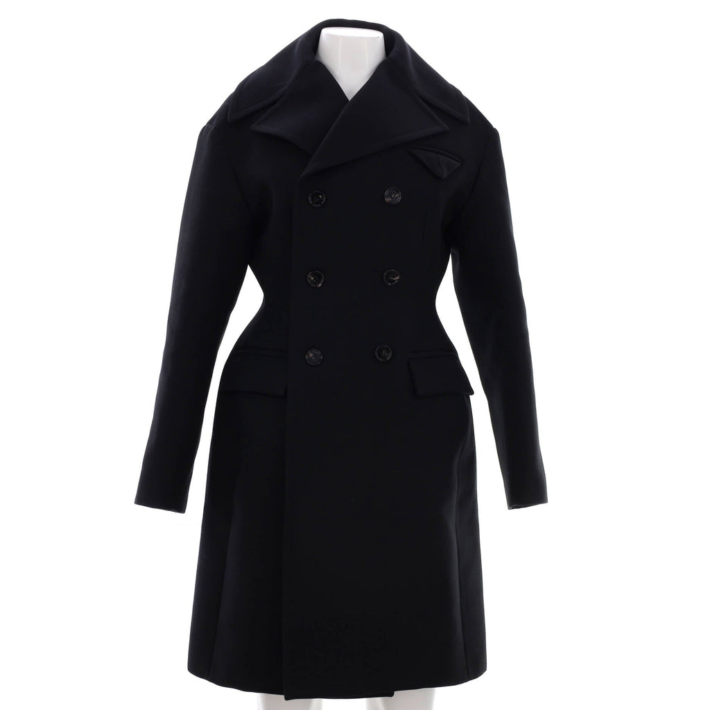 Women's Double Breasted Long Coat Acrylic Blend