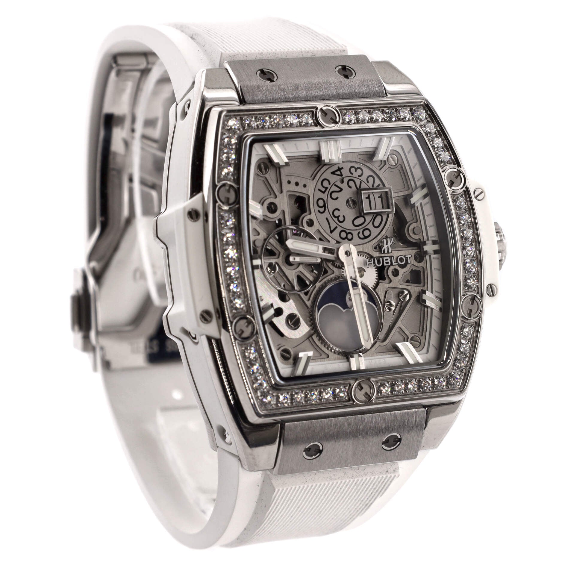 Spirit of Big Bang Moonphase Chronograph Automatic Watch Titanium and Rubber with Diamond Bezel 42