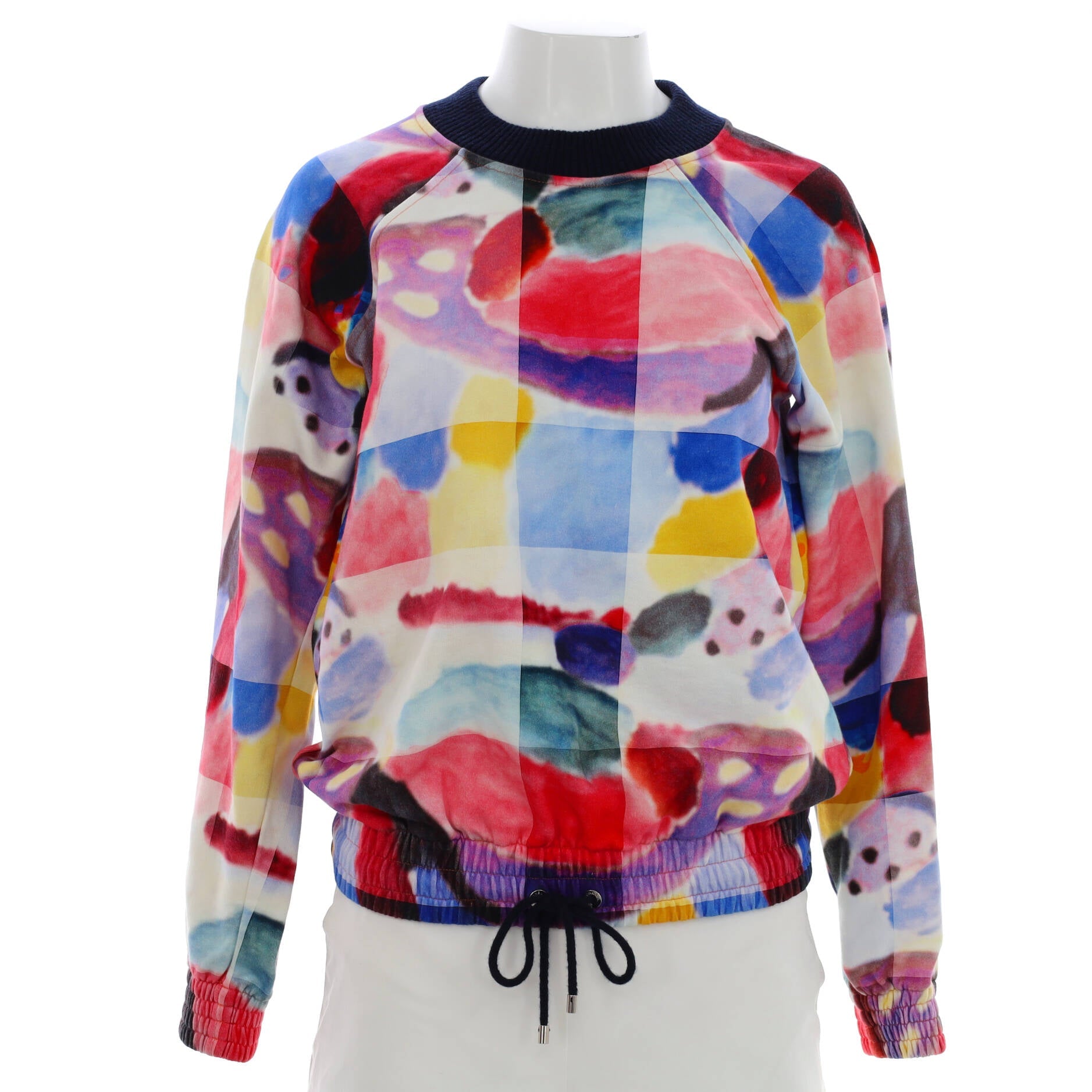Women's Drawstring Sweatshirt Printed Cotton