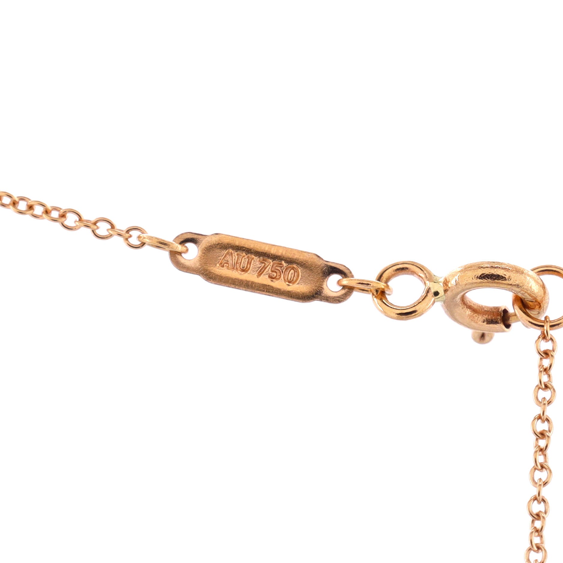 T Smile Pendant Necklace 18K Rose Gold Small