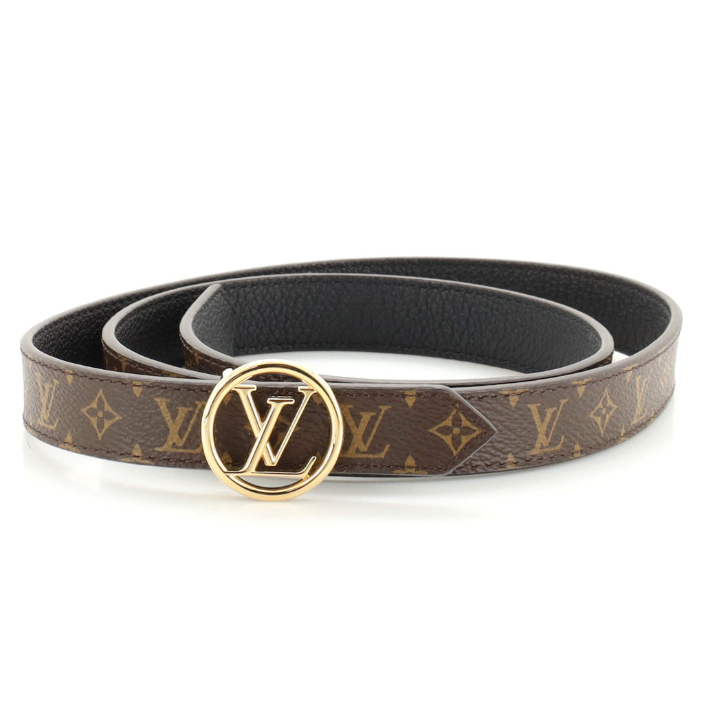 LV Circle Reversible Belt Monogram Canvas and Epi Leather Thin 85