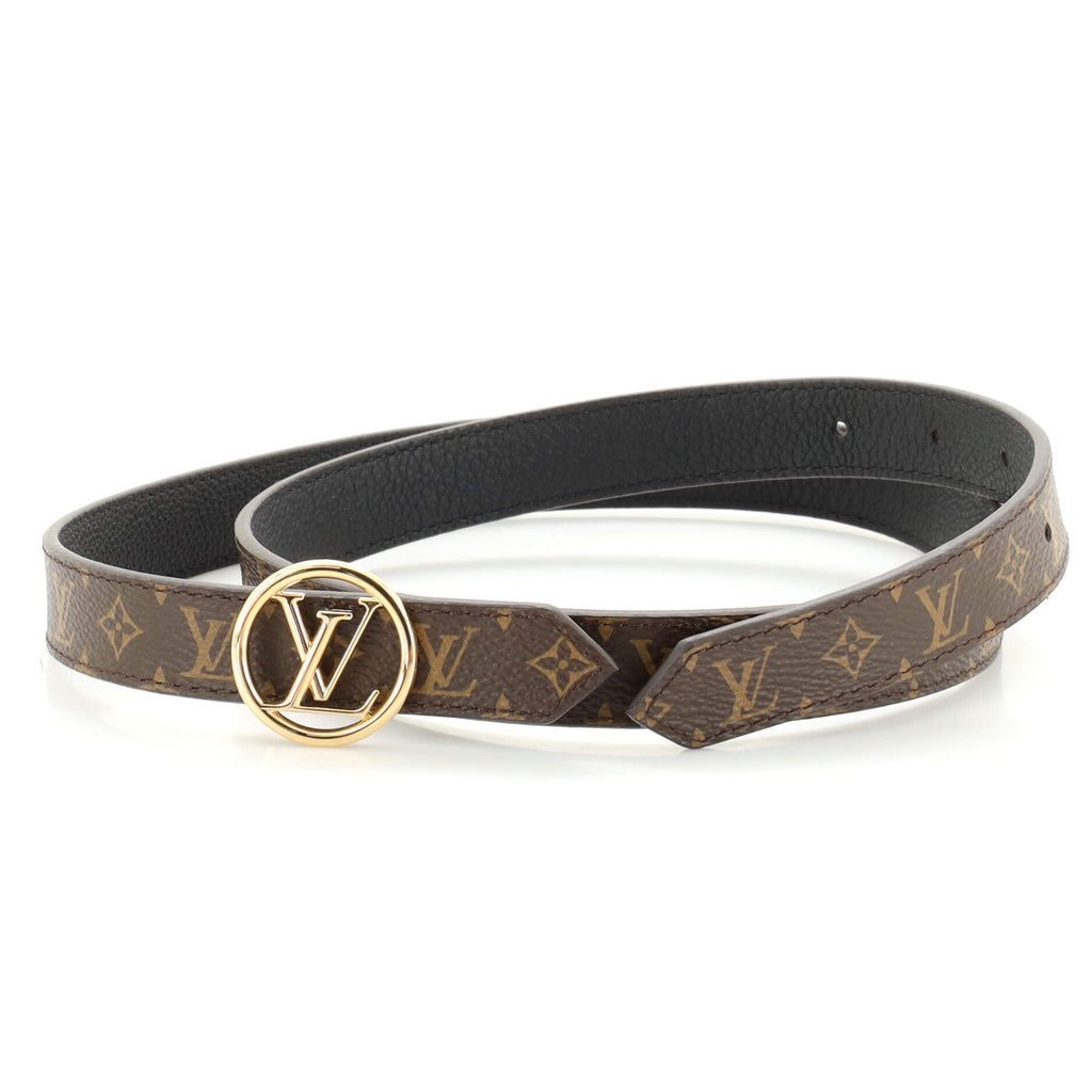 LV Circle Reversible Belt Monogram Canvas and Epi Leather Thin 85