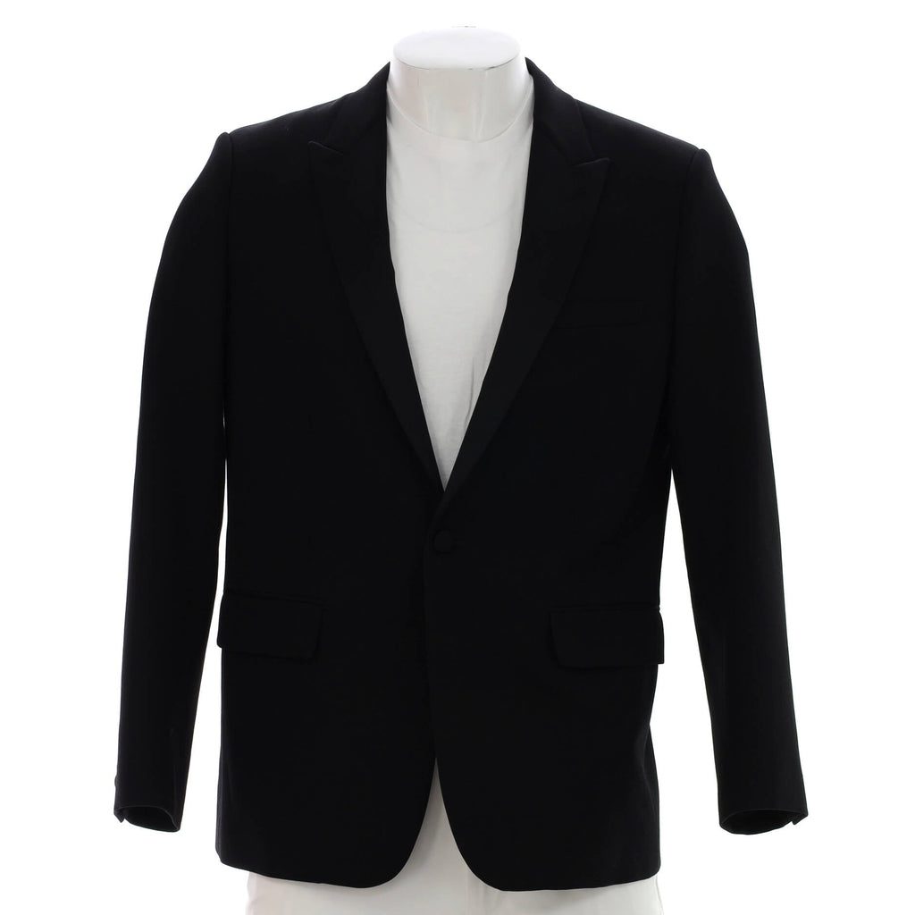 Men’s Peaked Lapel Single Breasted Tuxedo Jacket Wool with Polyester