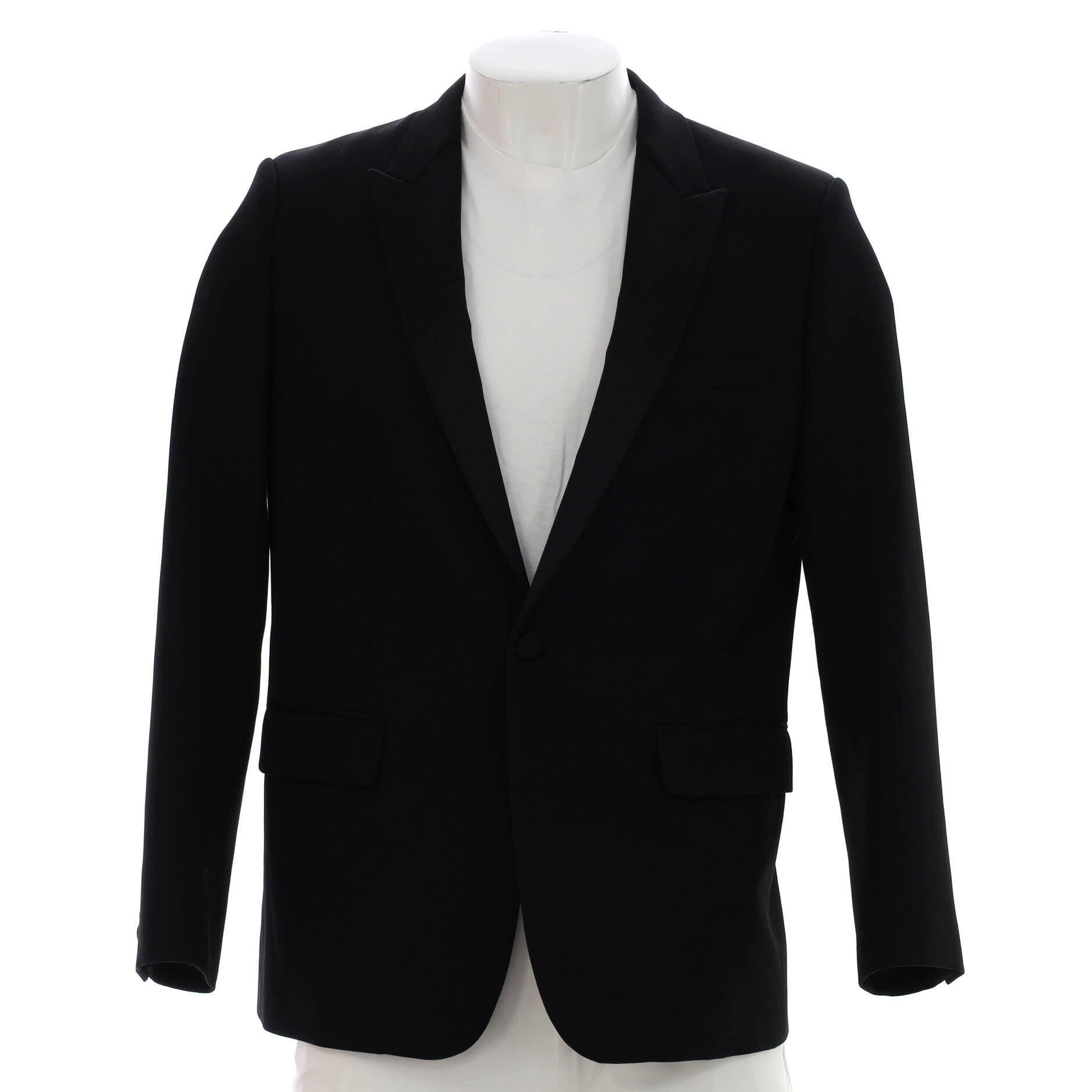 Men’s Peaked Lapel Single Breasted Tuxedo Jacket Wool with Polyester