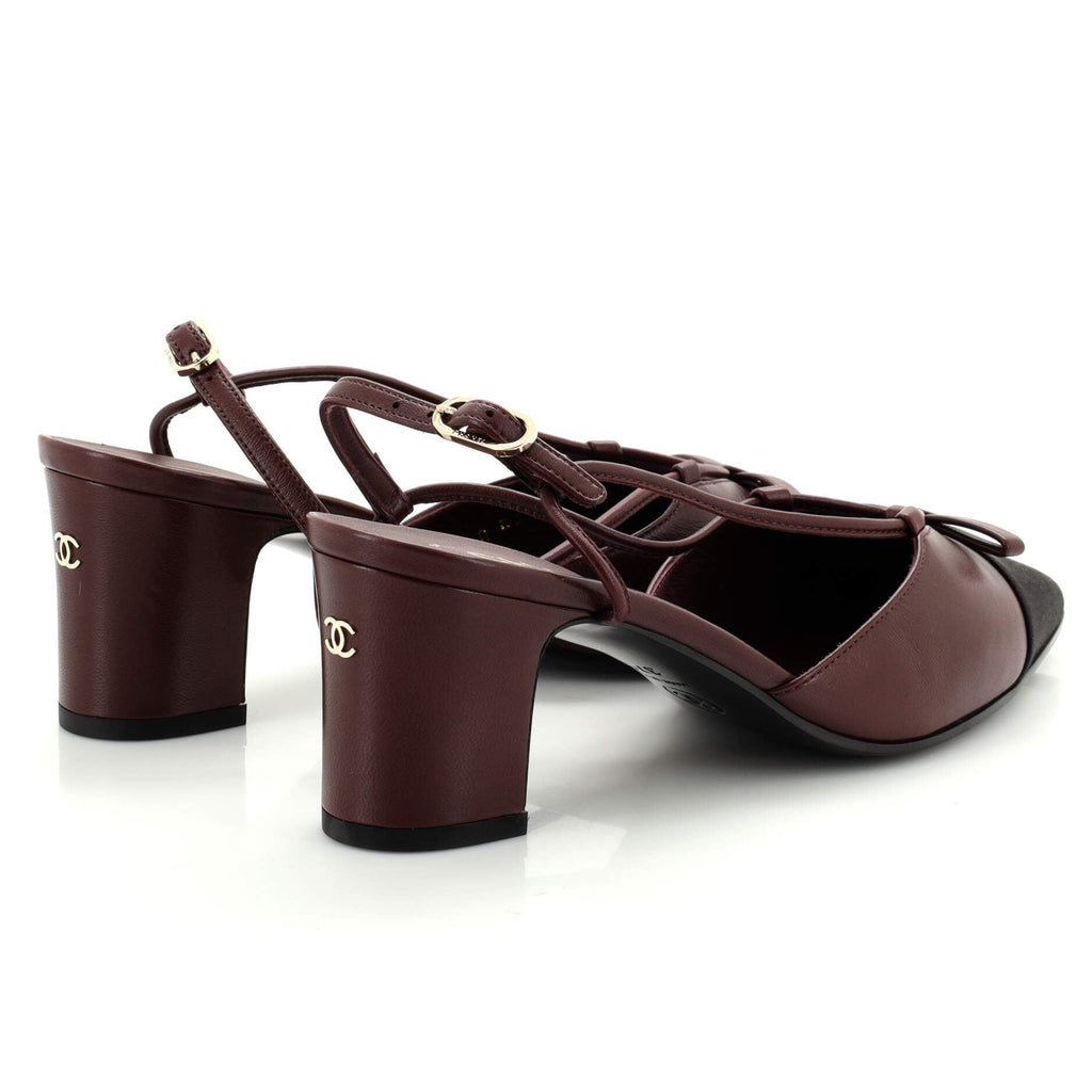 Women’s Cap Toe Slingback Pumps Leather