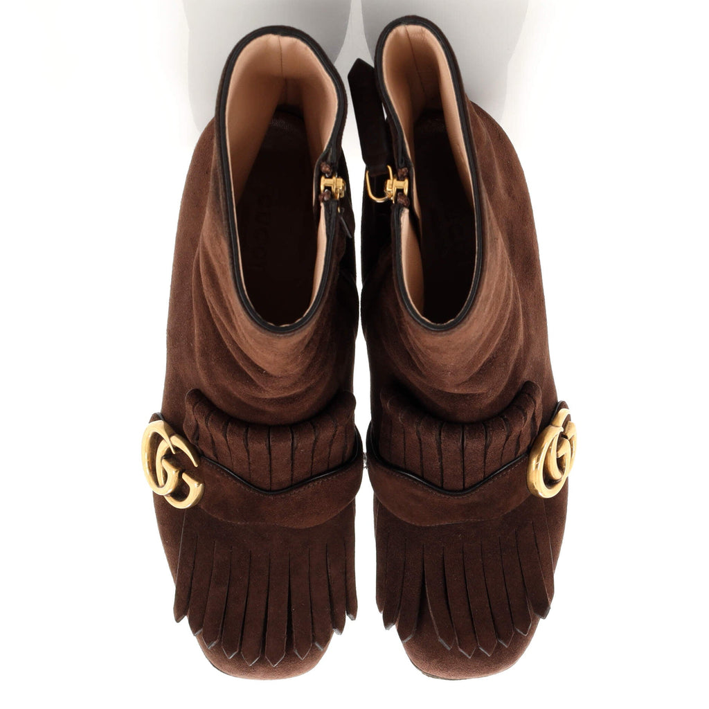 Women's GG Marmont Fringed Boots Suede