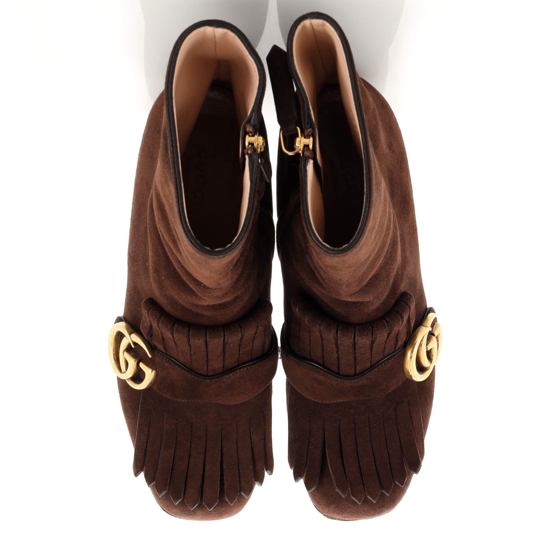 Women's GG Marmont Fringed Boots Suede