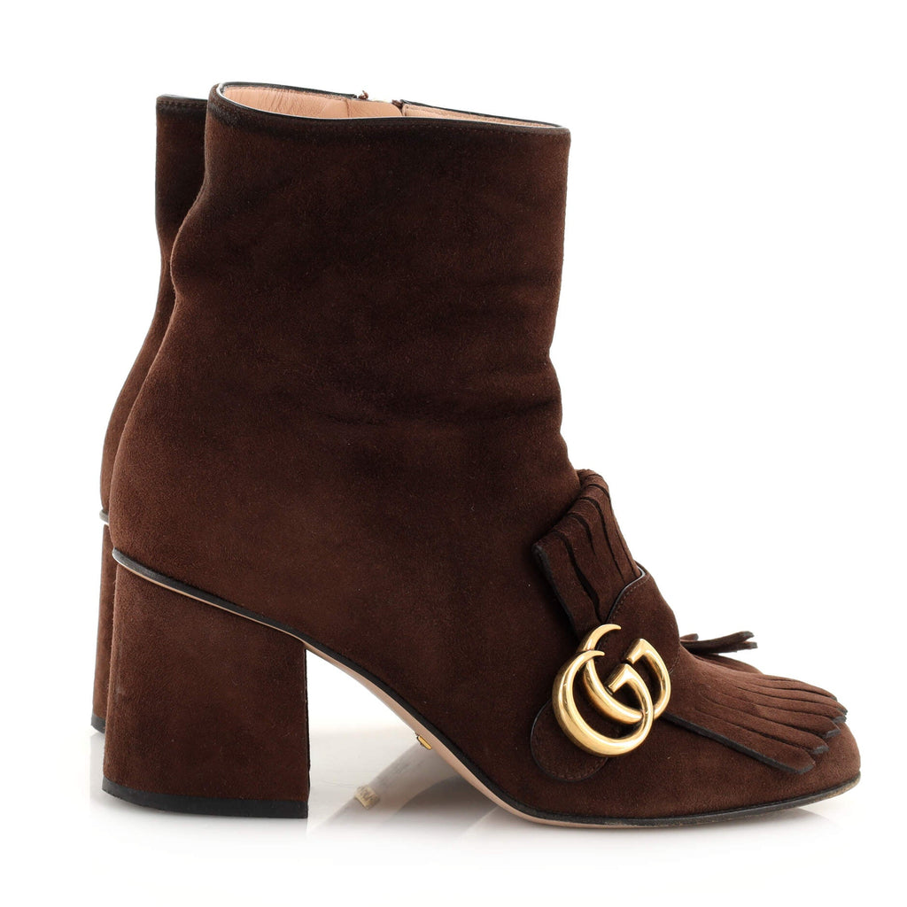 Women's GG Marmont Fringed Boots Suede
