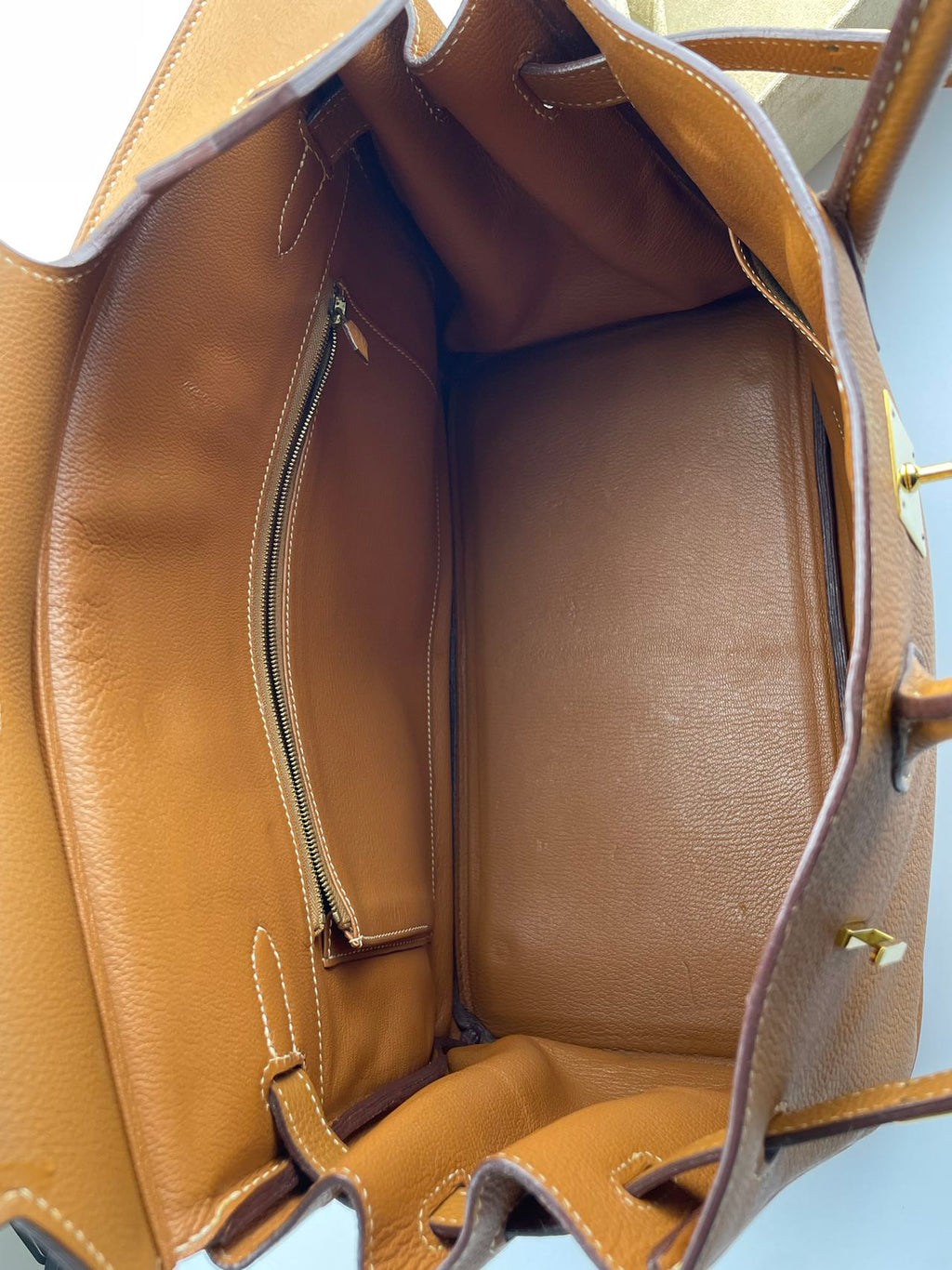 Hermes pre-owned Birkin 35 in gold vintage Togo leather