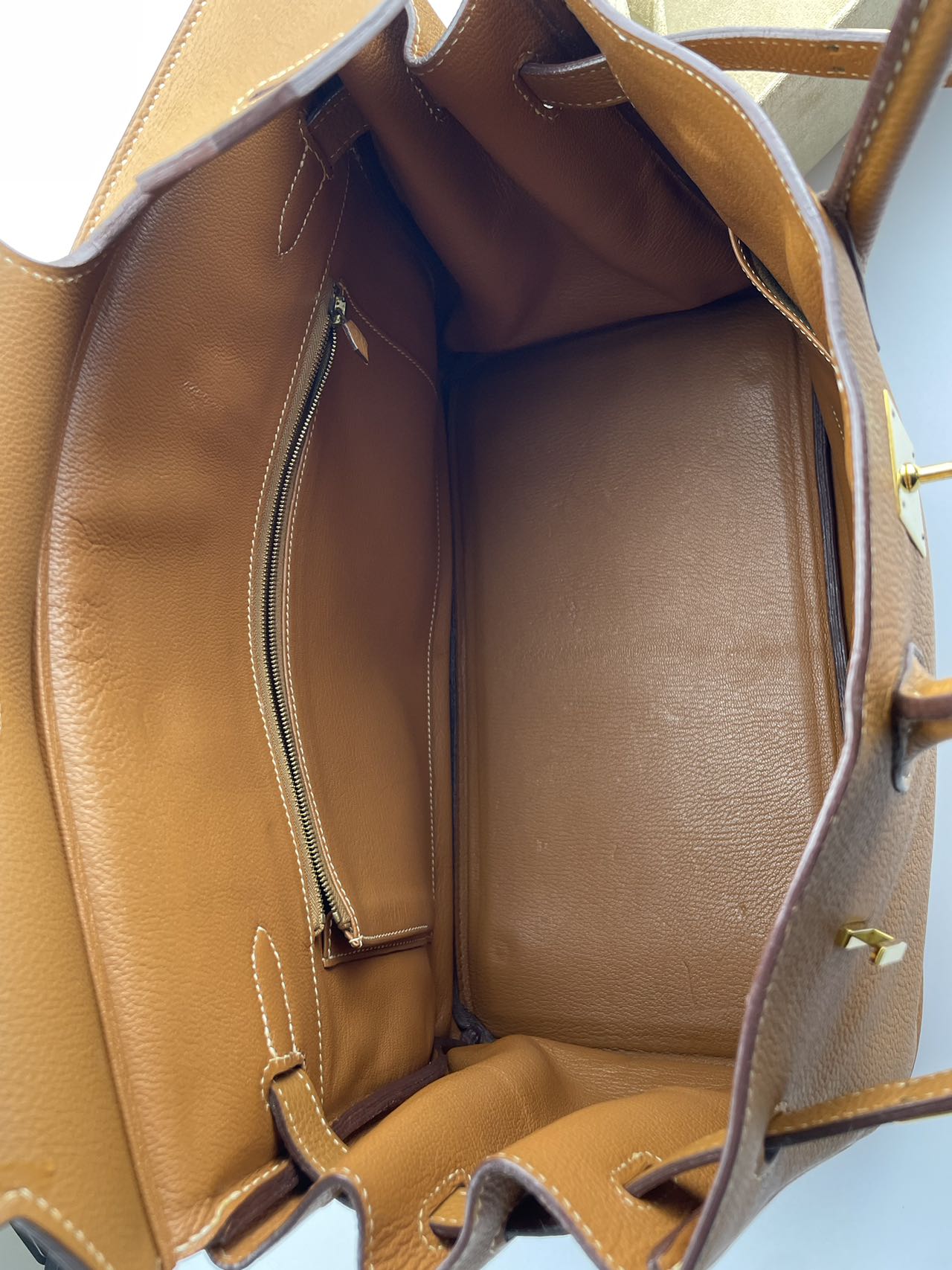 Hermes pre-owned Birkin 35 in gold vintage Togo leather