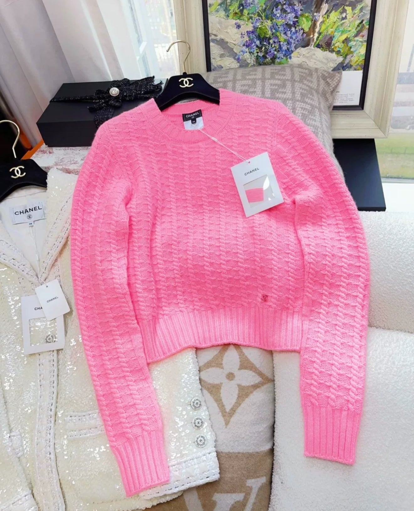Chanel 23A pink pullover