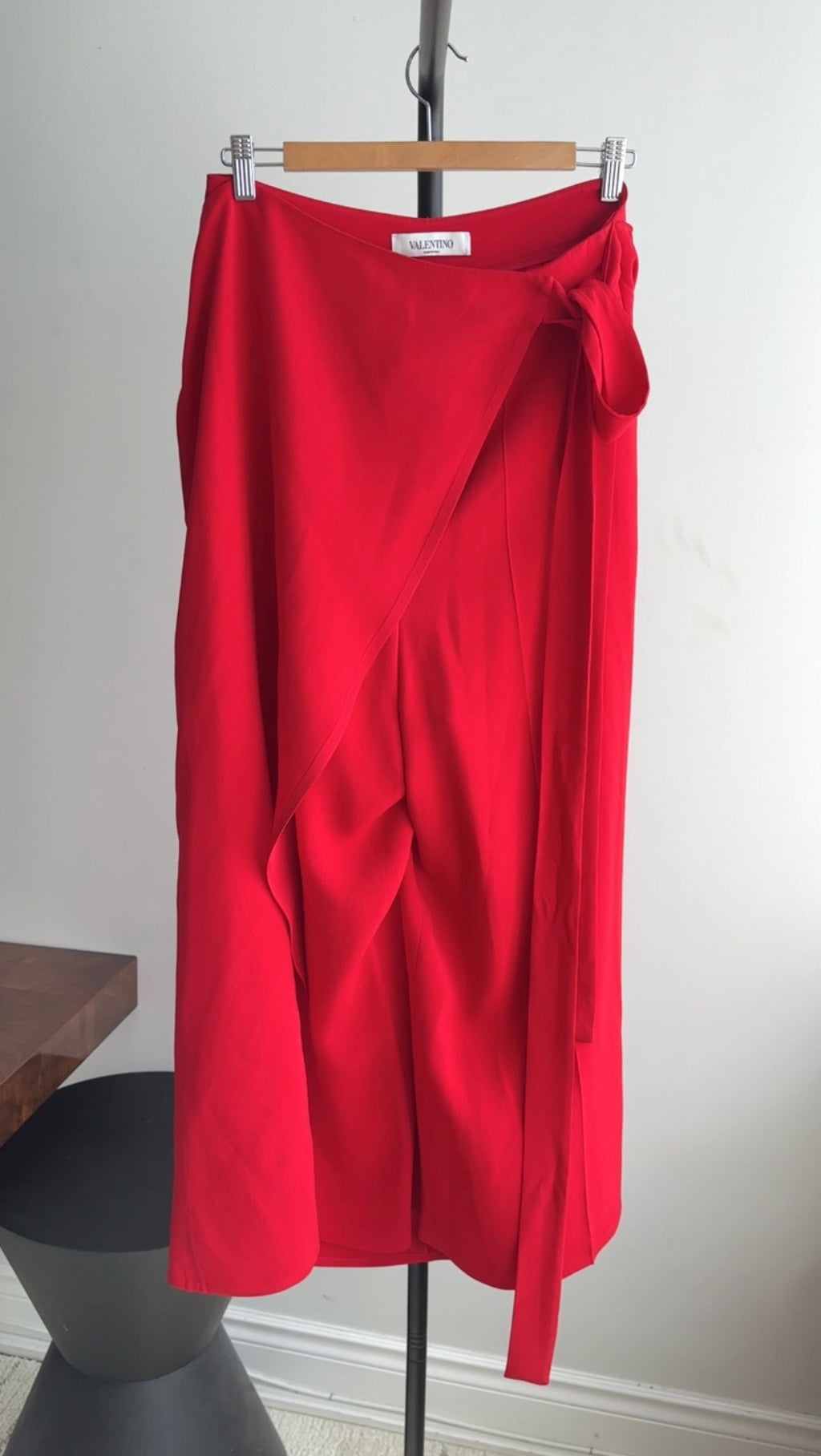 Valentino Long Red Drape Front Trousers / Skirt - L (10/12)