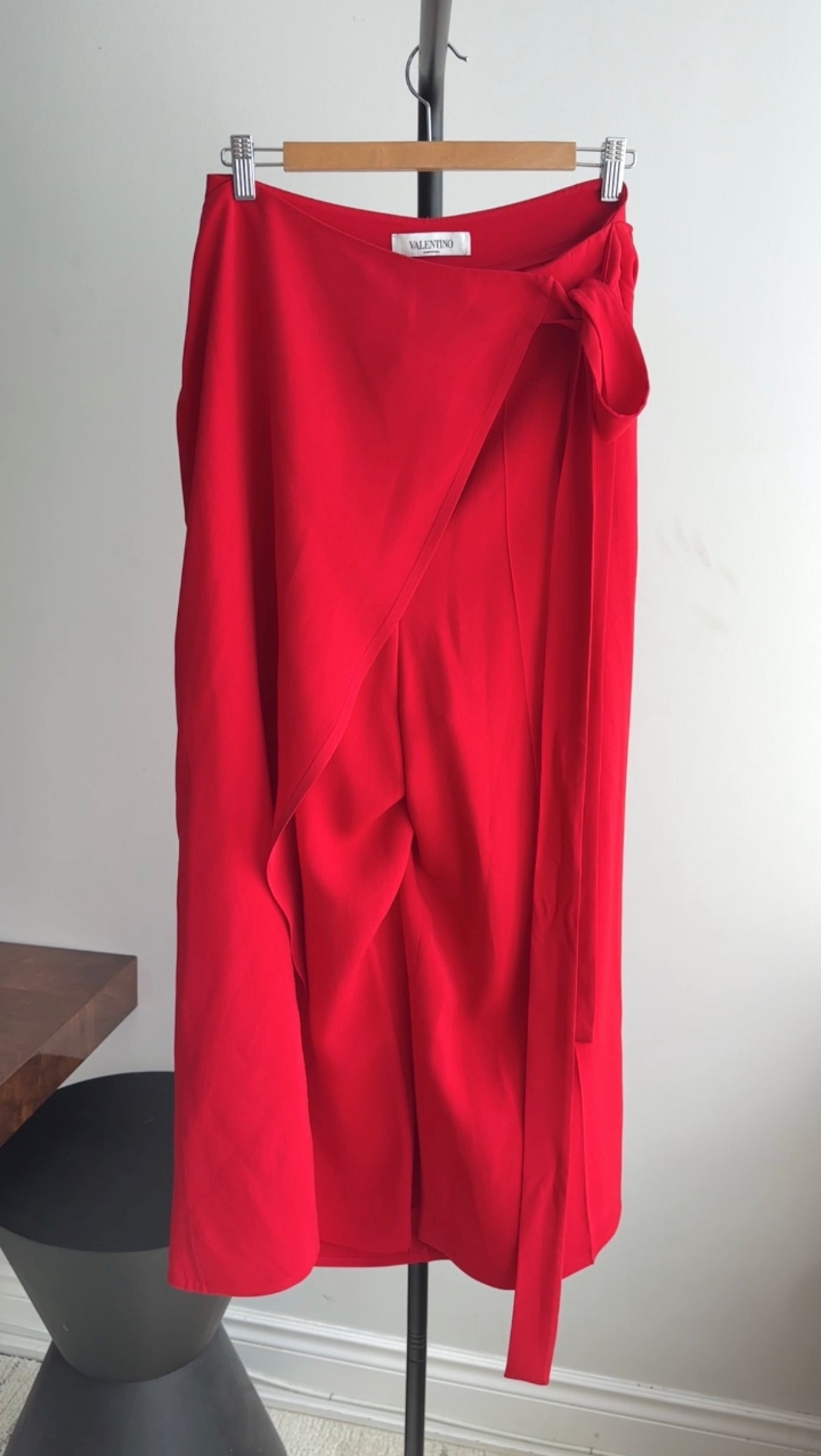 Valentino Long Red Drape Front Trousers / Skirt - L (10/12)
