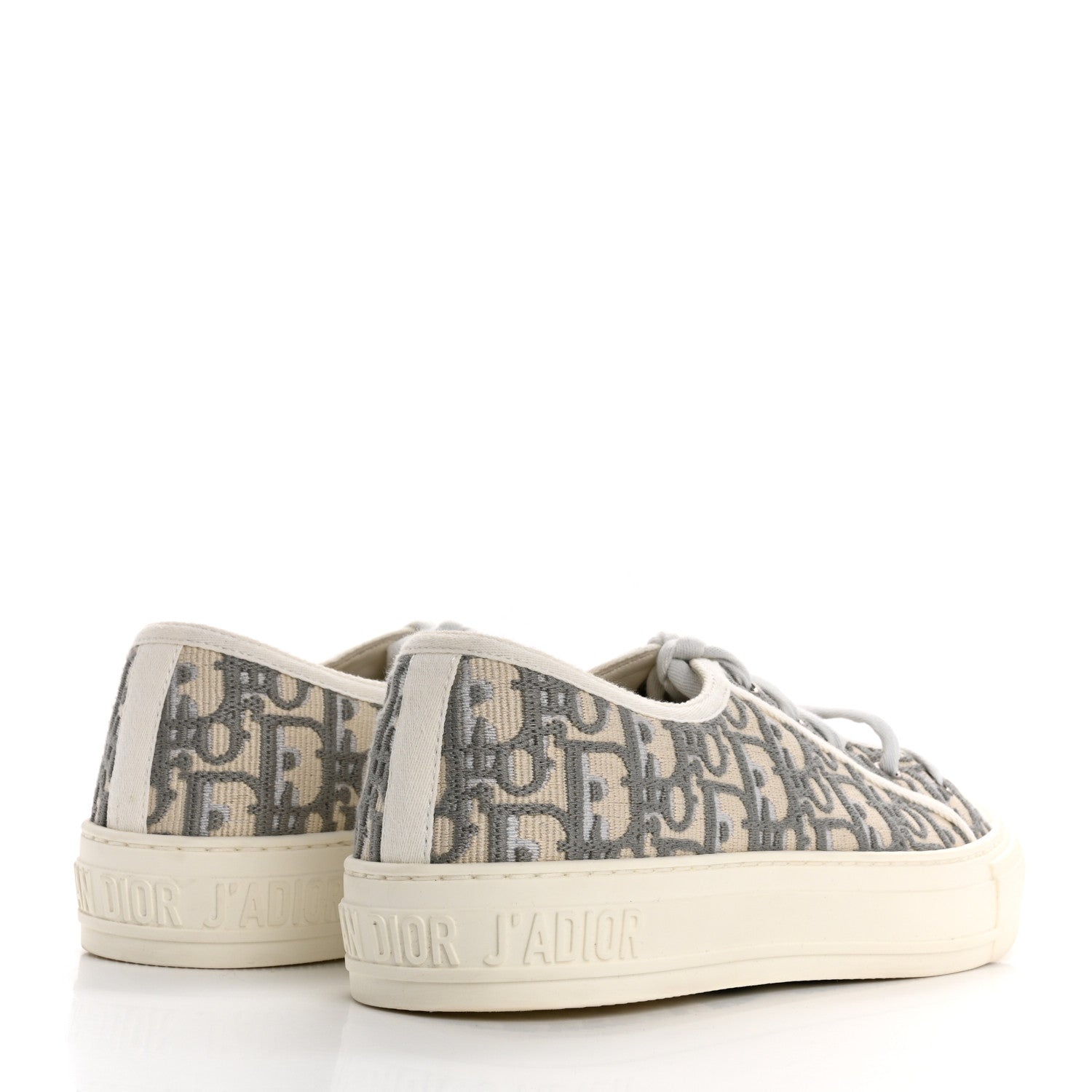 Canvas Oblique Walk'N'Dior Low Top Sneakers 40 Grey Stone