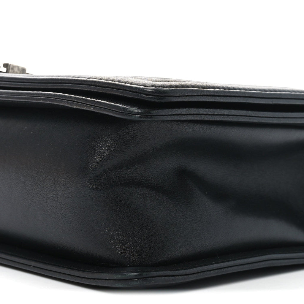 Lambskin Quilted New Medium Boy Flap Black