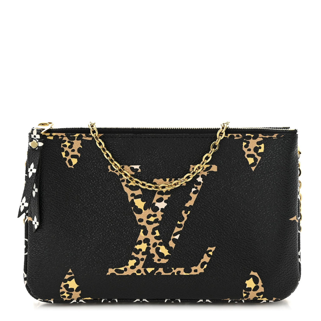 Monogram Giant Jungle Pochette Double Zip Black