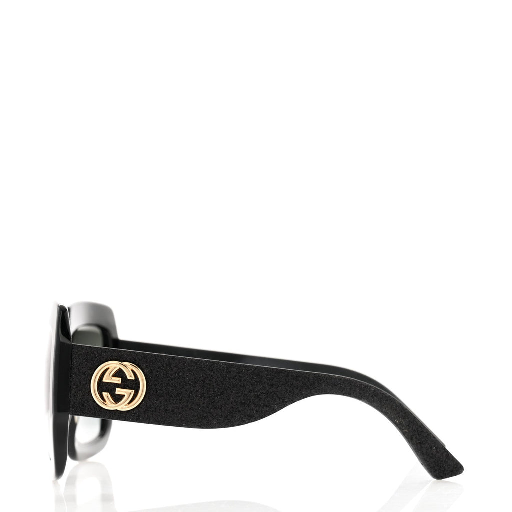 Square Frame GG0102S Sunglasses Glitter Black