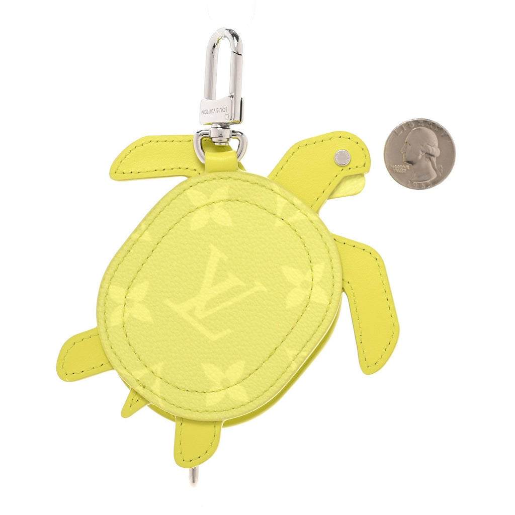 Monogram Calfskin Turtle Pouch Bag Charm Lime