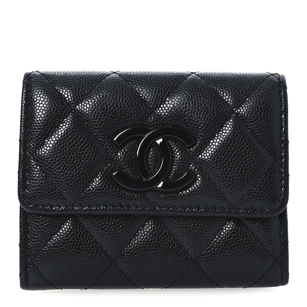 Caviar Quilted Flap  Holder So Black