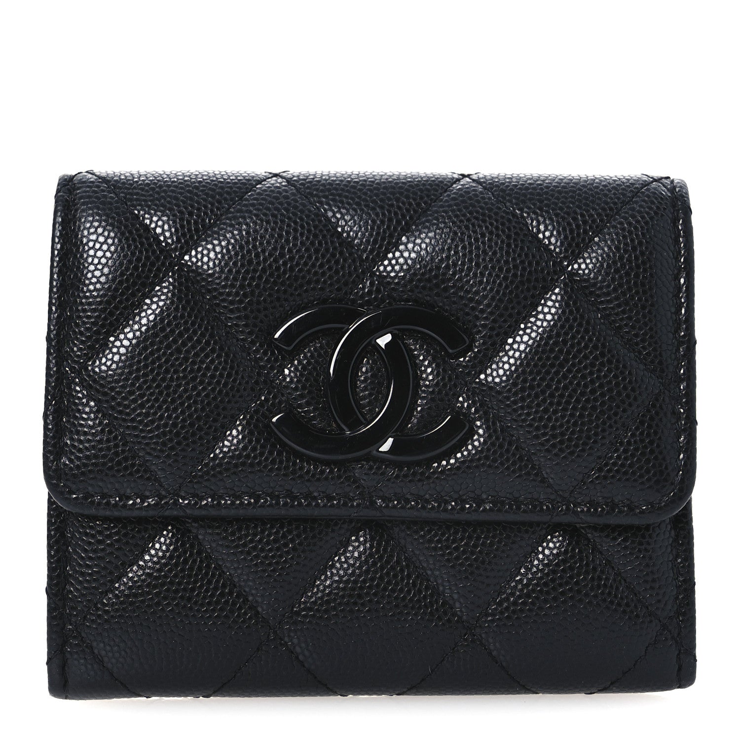 Caviar Quilted Flap  Holder So Black