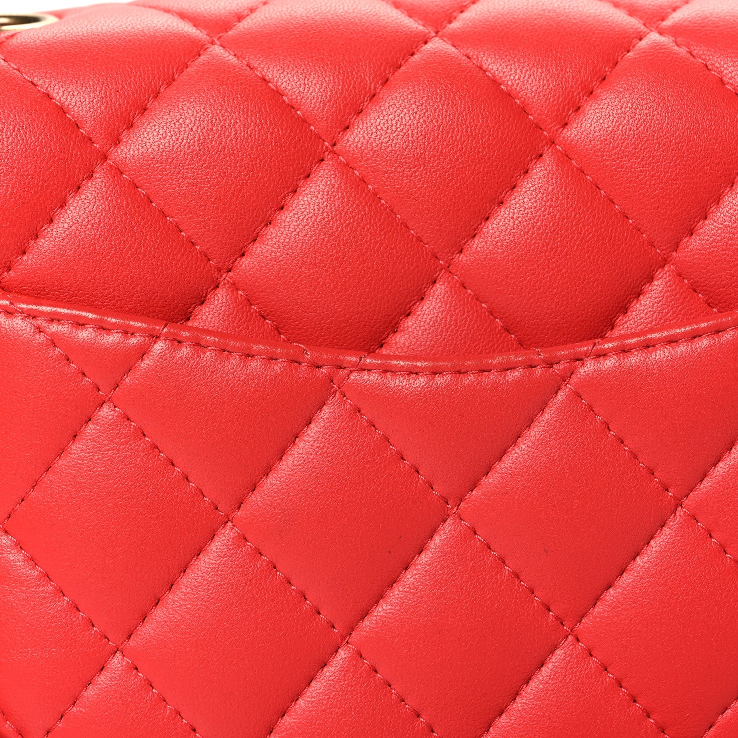 Lambskin Quilted Mini Square Flap Red