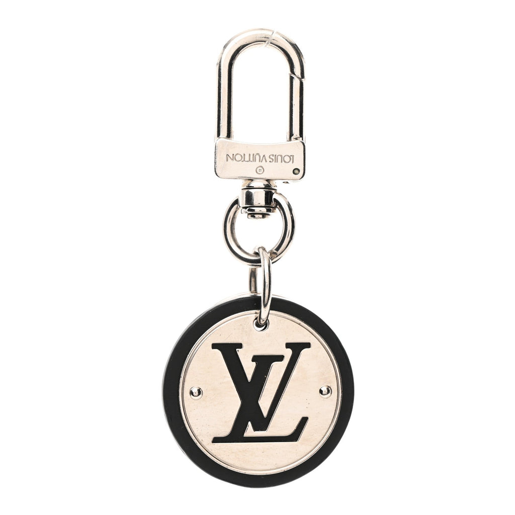 LV Cut Circle Key Holder Silver