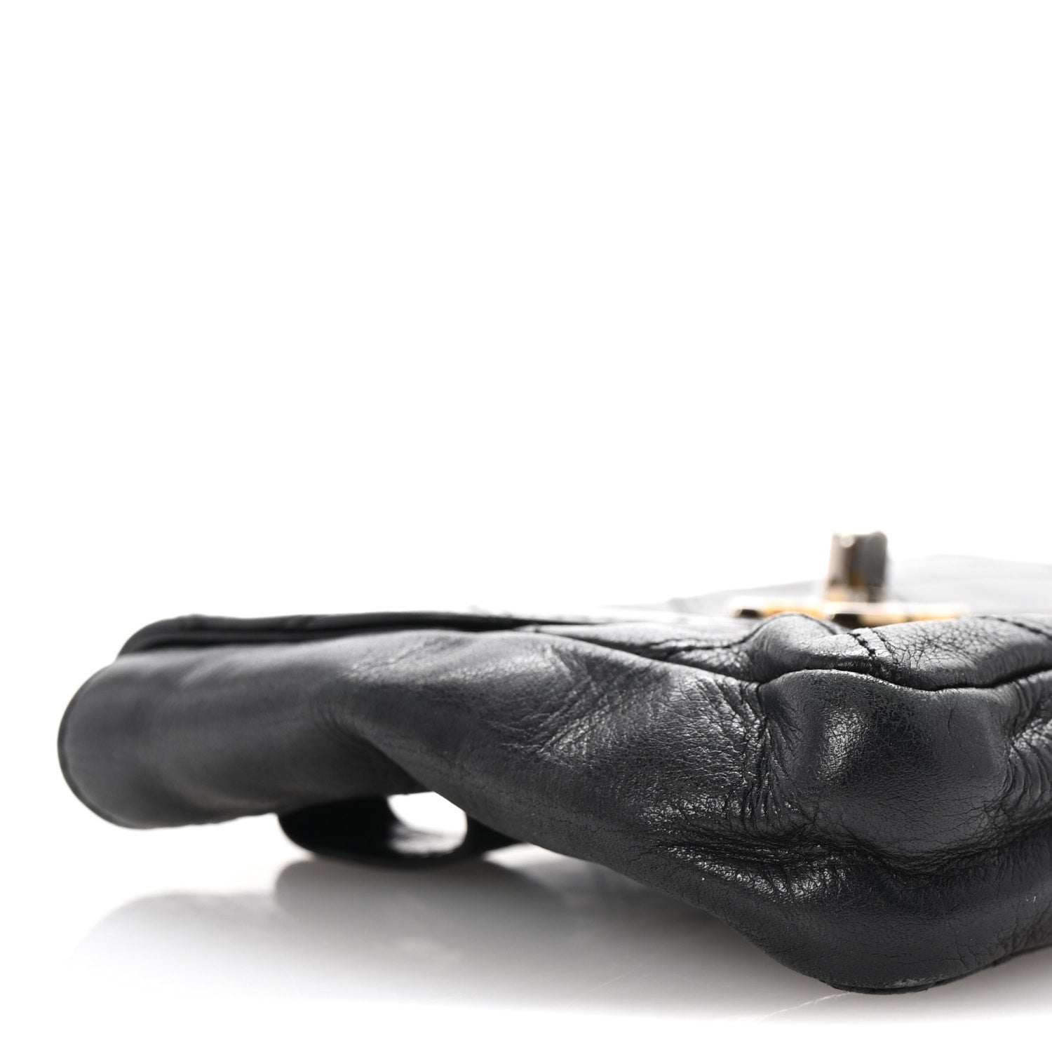 Calfskin Quilted Flap Waist Belt Bag 70 28 Black