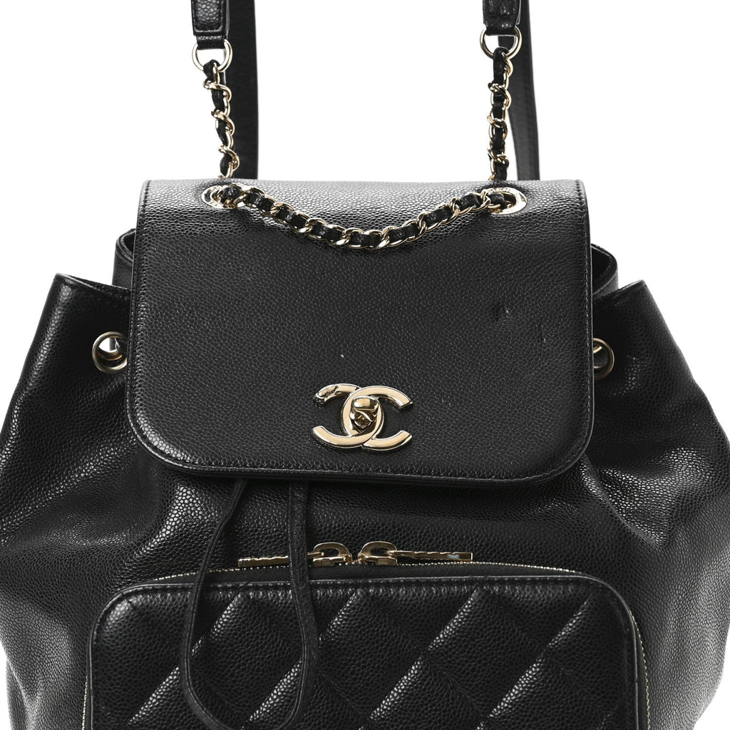Caviar Quilted Business Affinity Backpack Black