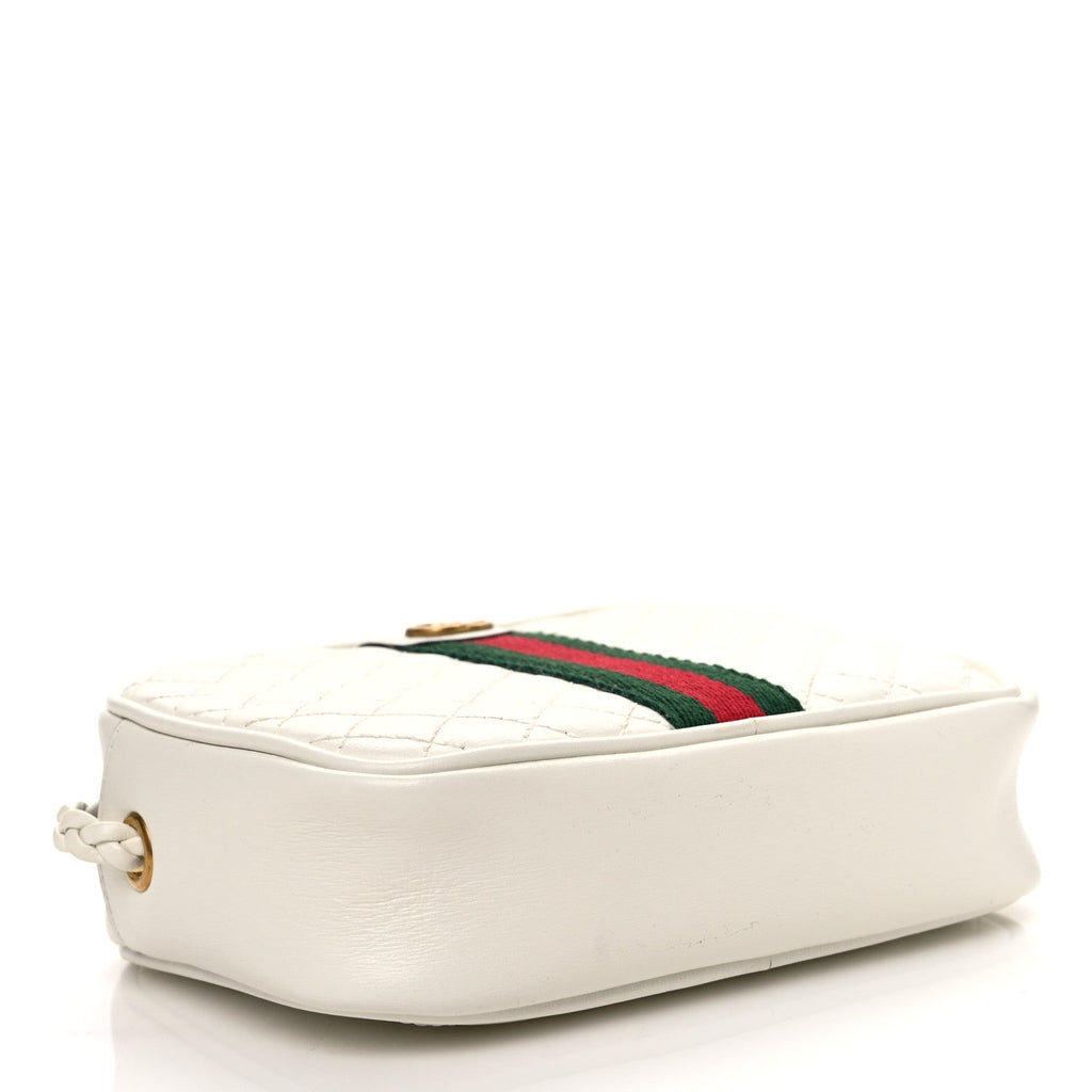 Calfskin Web Trapuntata Mini Shoulder Bag Off White