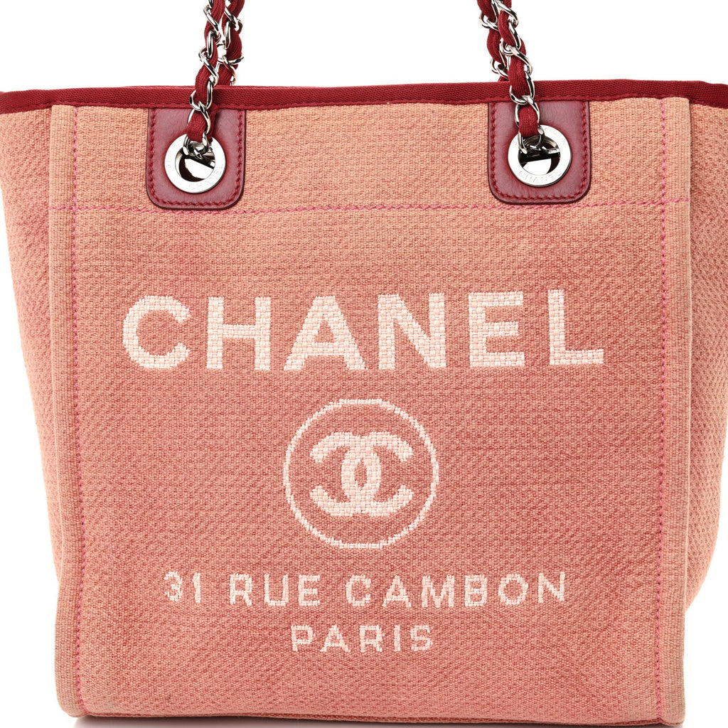 Canvas Mini Deauville Tote Red