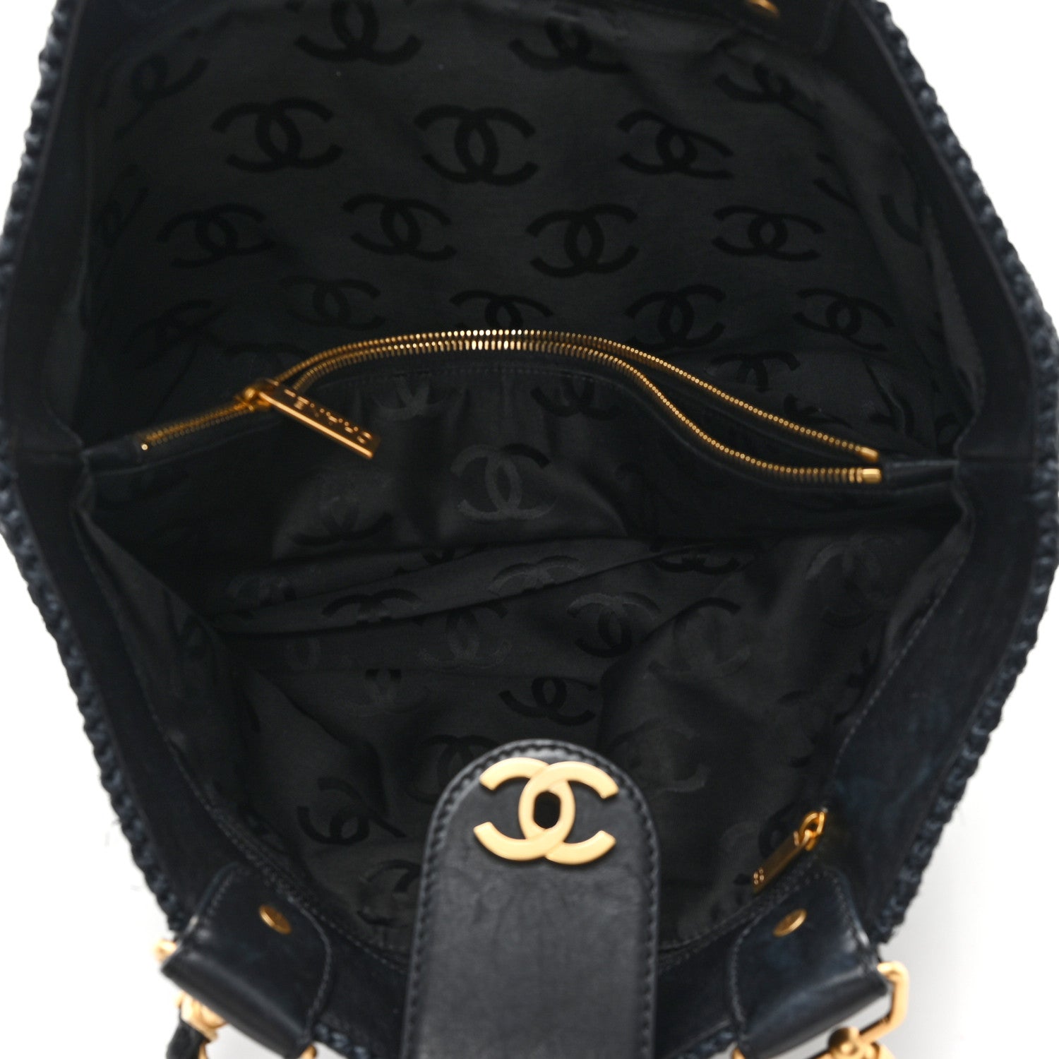 Straw Raffia Tote Black