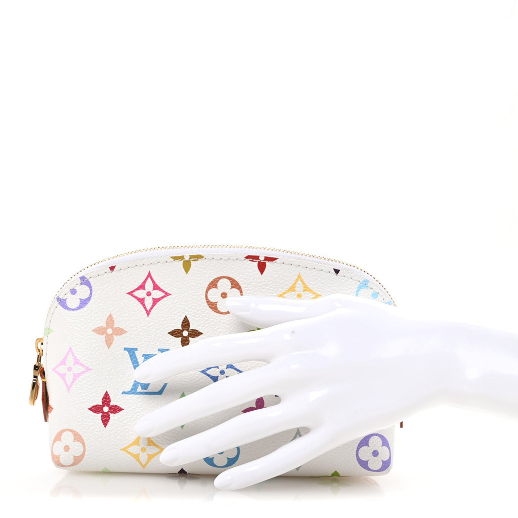 LV x TM Monogram Multicolor Cosmetic Pouch PM White