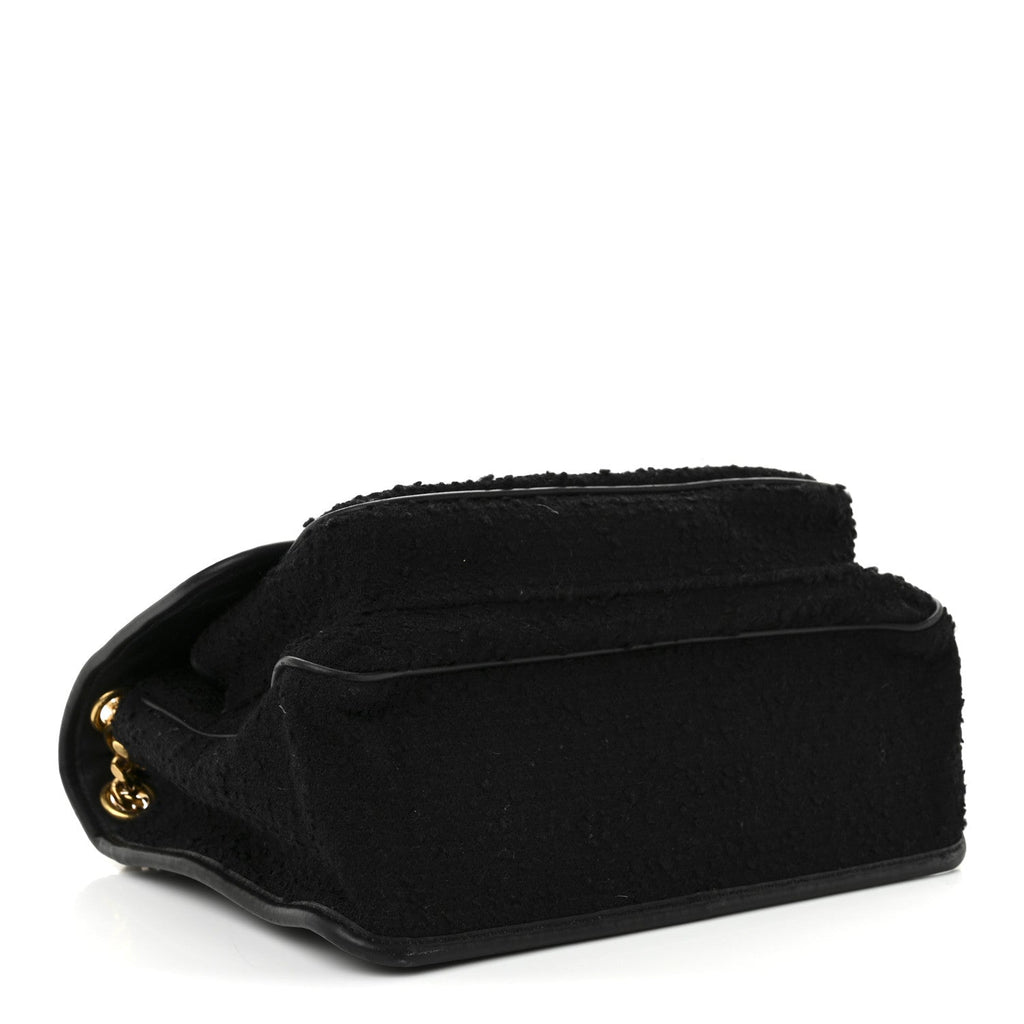 Boucle Tweed Monogram Medium Niki Chain Satchel Black