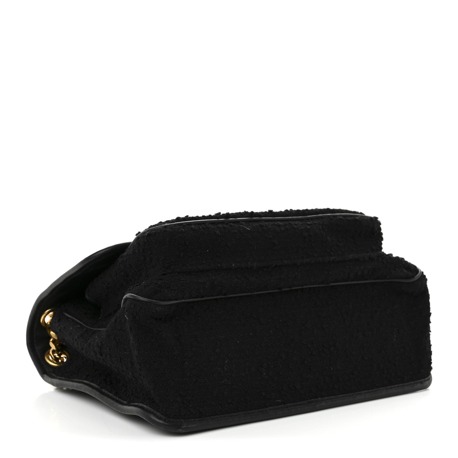 Boucle Tweed Monogram Medium Niki Chain Satchel Black