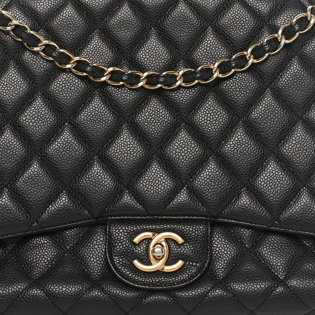 Caviar Maxi Single Flap Black