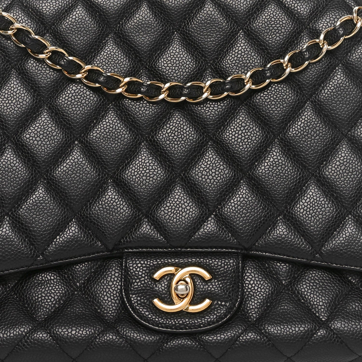 Caviar Maxi Single Flap Black
