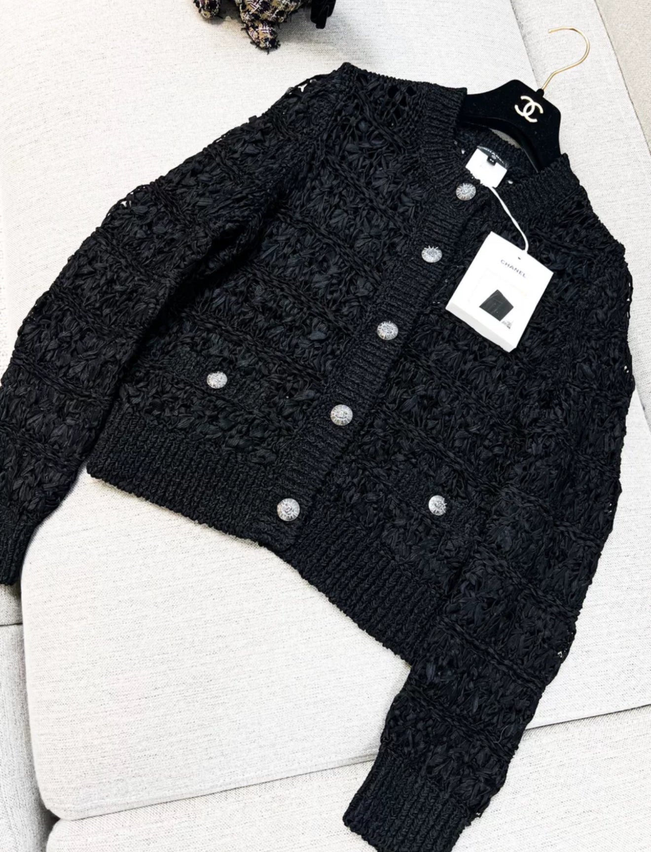 Chanel 24S Black Knitted igan
