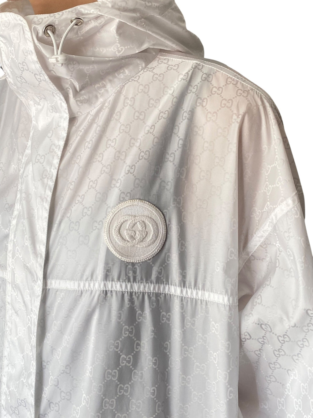Gucci White Nylon GG Monogram Windbreaker - IT 42