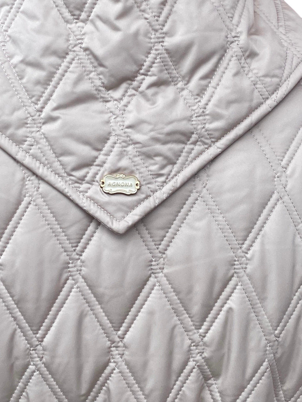 Agnona Ecru Quilted Padded Long Coat with Scarf - 40 / US 6