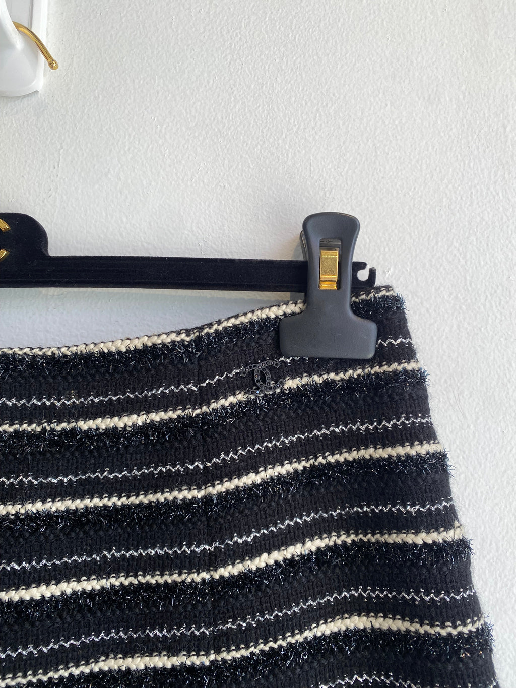 Chanel Wool Blend Stripe Skirt