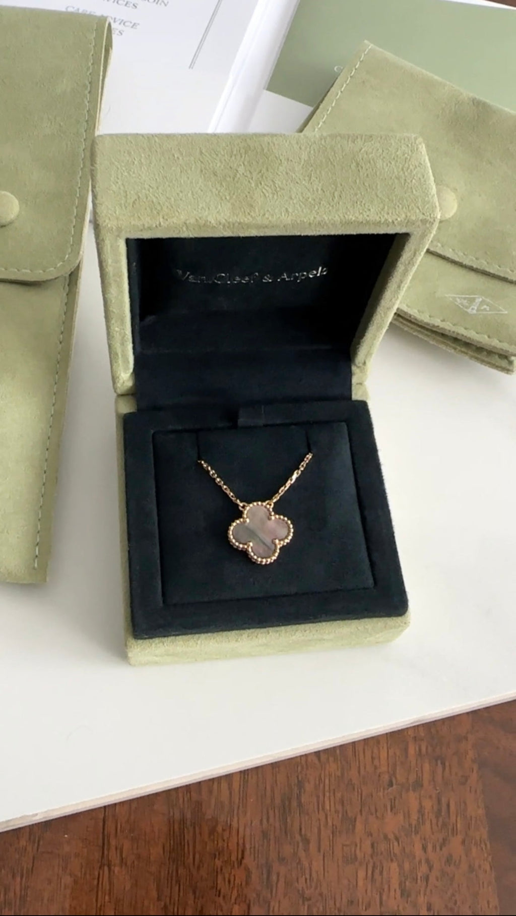 Van Cleef & Arpels Vintage Alhambra Pendant Necklace Rose Gold MOP