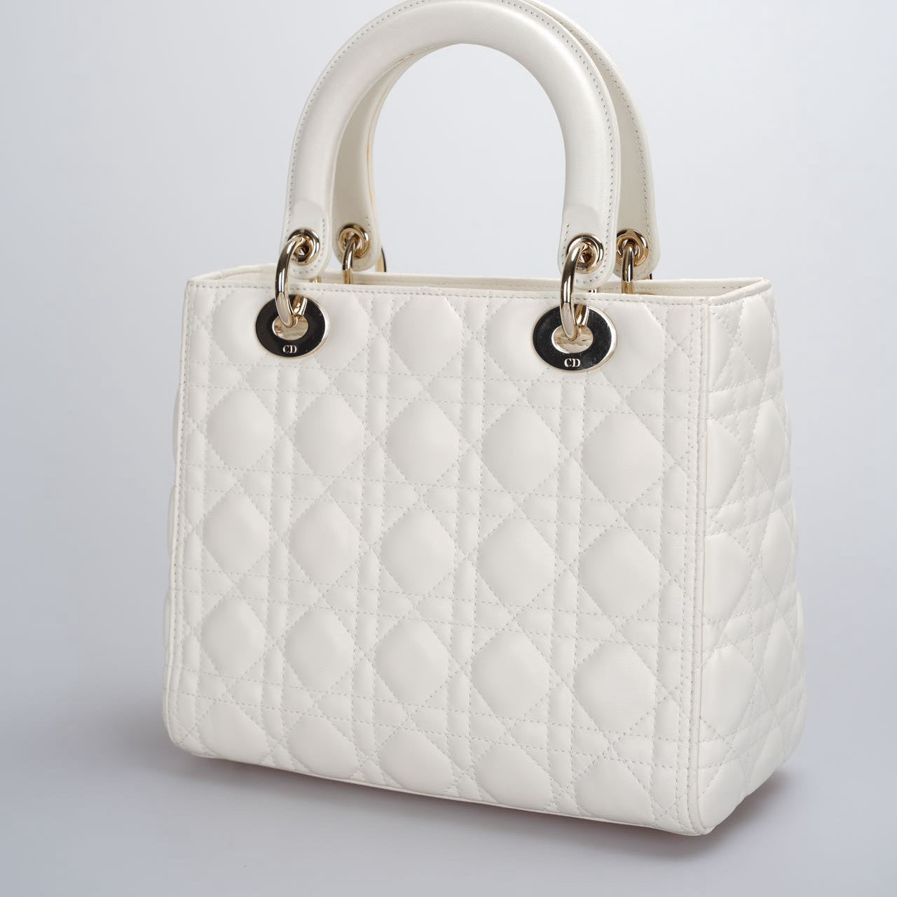 Christian Dior White Lady Dior Medium Bag