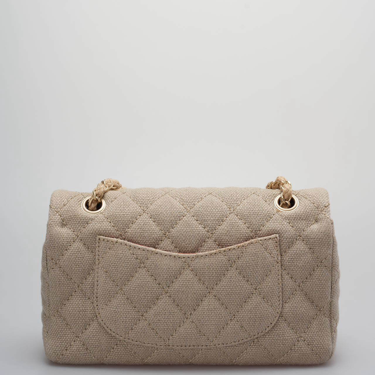 Chanel Linen Timeless Quilted Medium Flap in Beige