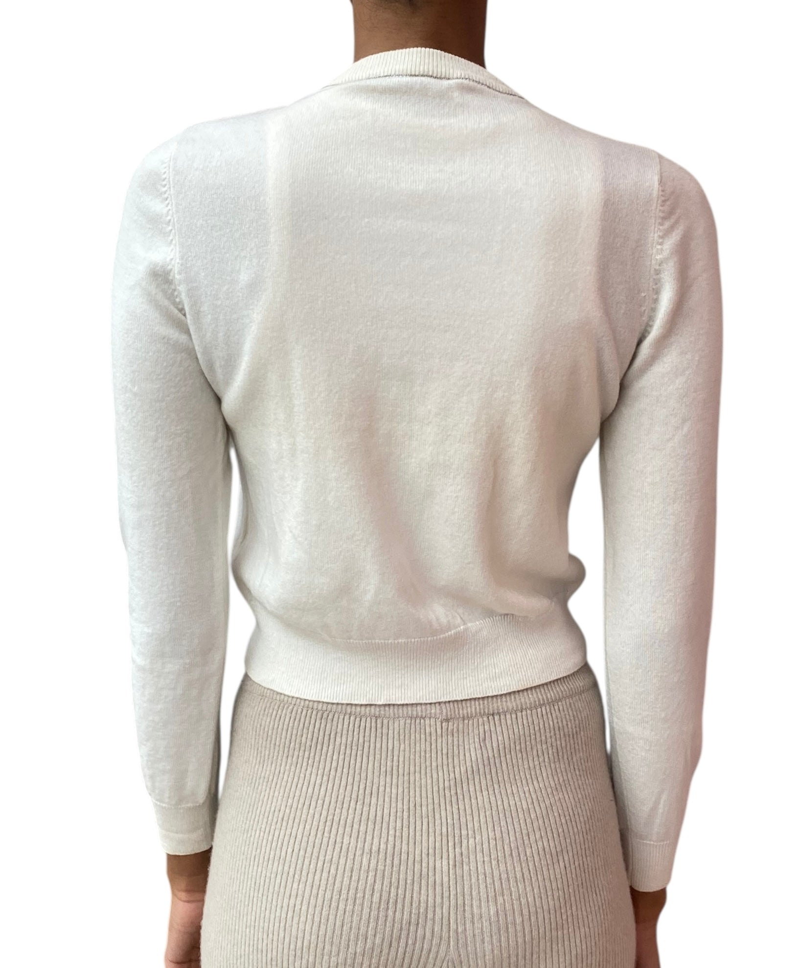 Brunello Cucinelli Ivory Cashmere Cropped igan - S