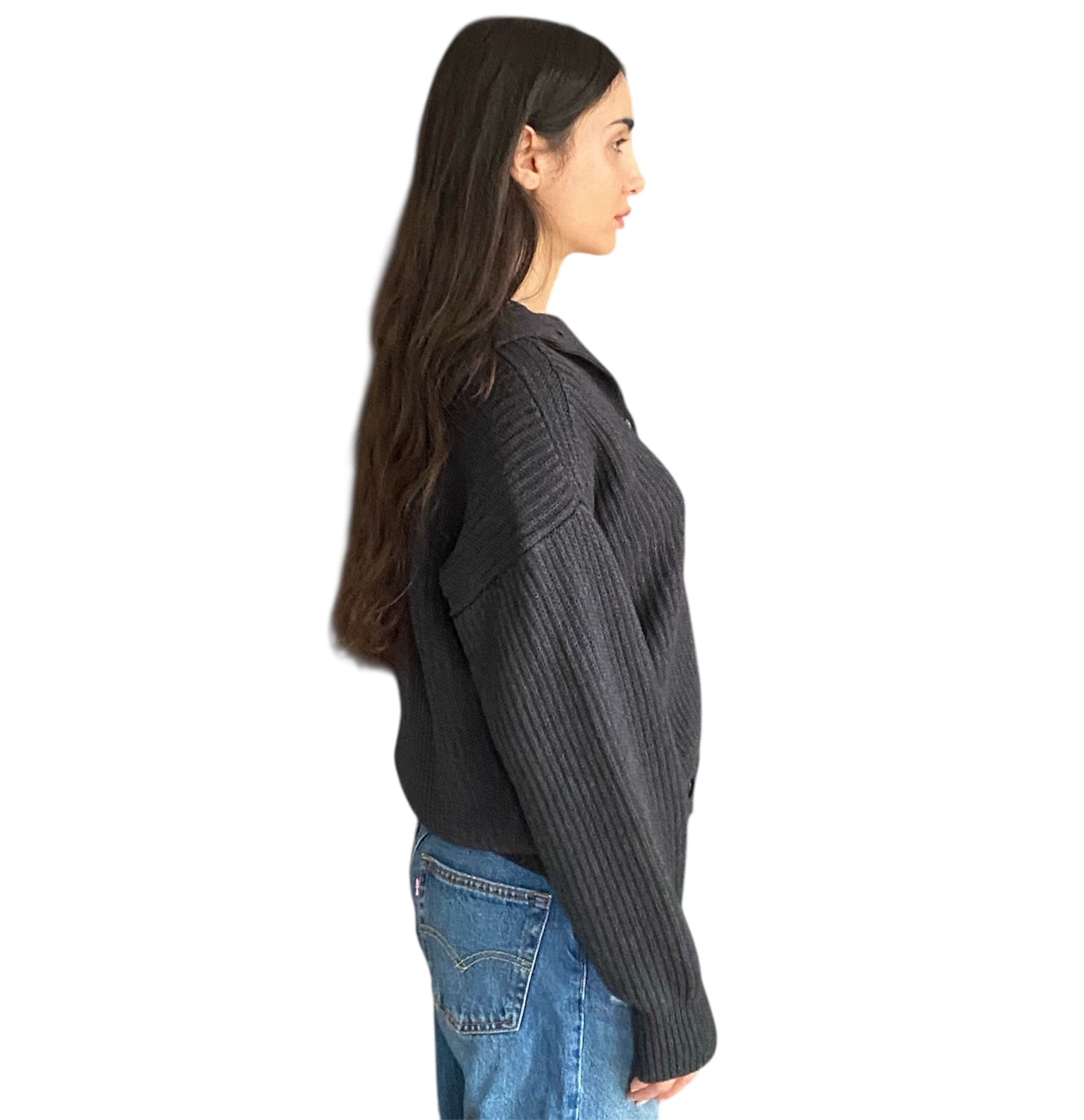 Proenza Schouler Grey Knit Ribbed igan - S
