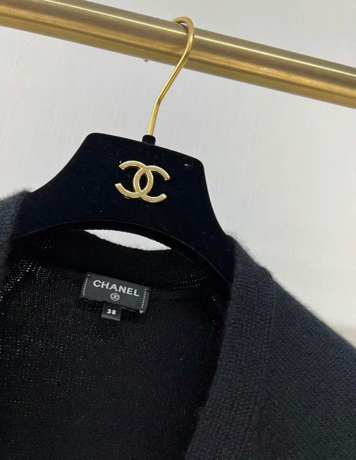 CHANEL 22B BLACK CASHMERE IGAN/ DRESS Size 38