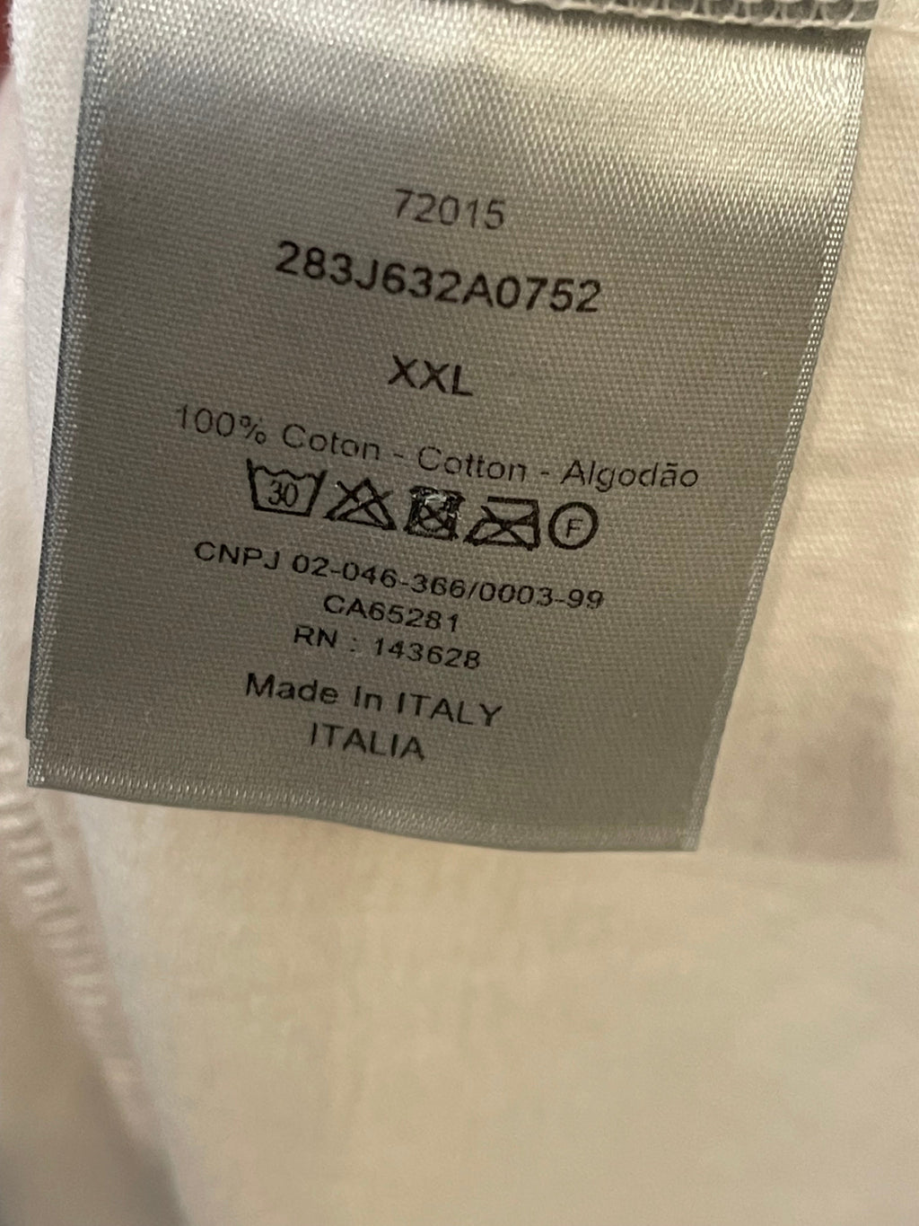 Christian Dior x Cactus Jack Menswear White T-Shirt with Brown Dior Logo Size XXL (UK 44)