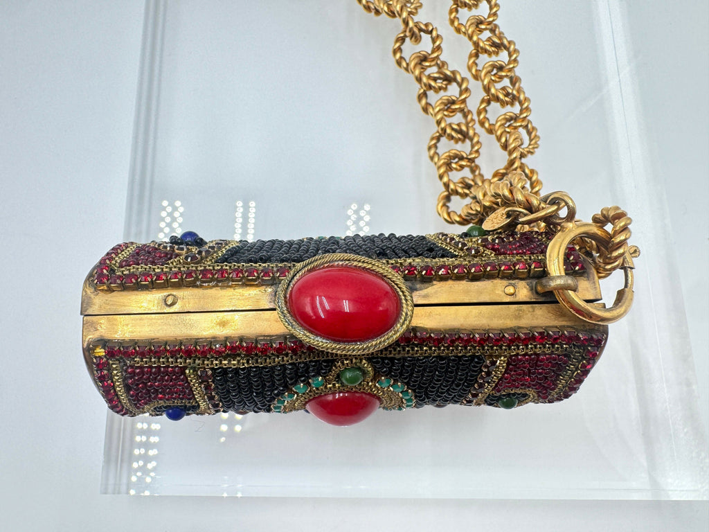 Chanel Vintage 1981 Jewelled Metal Clutch