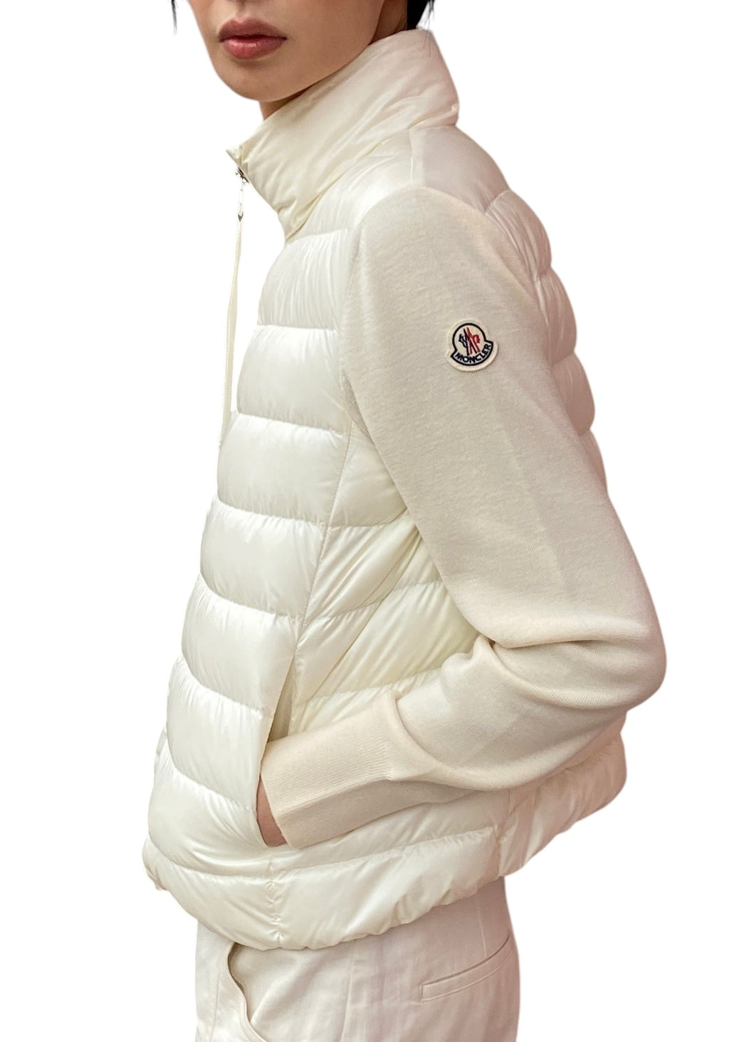 Moncler Ivory Tricot Padded igan - M / US 6-8
