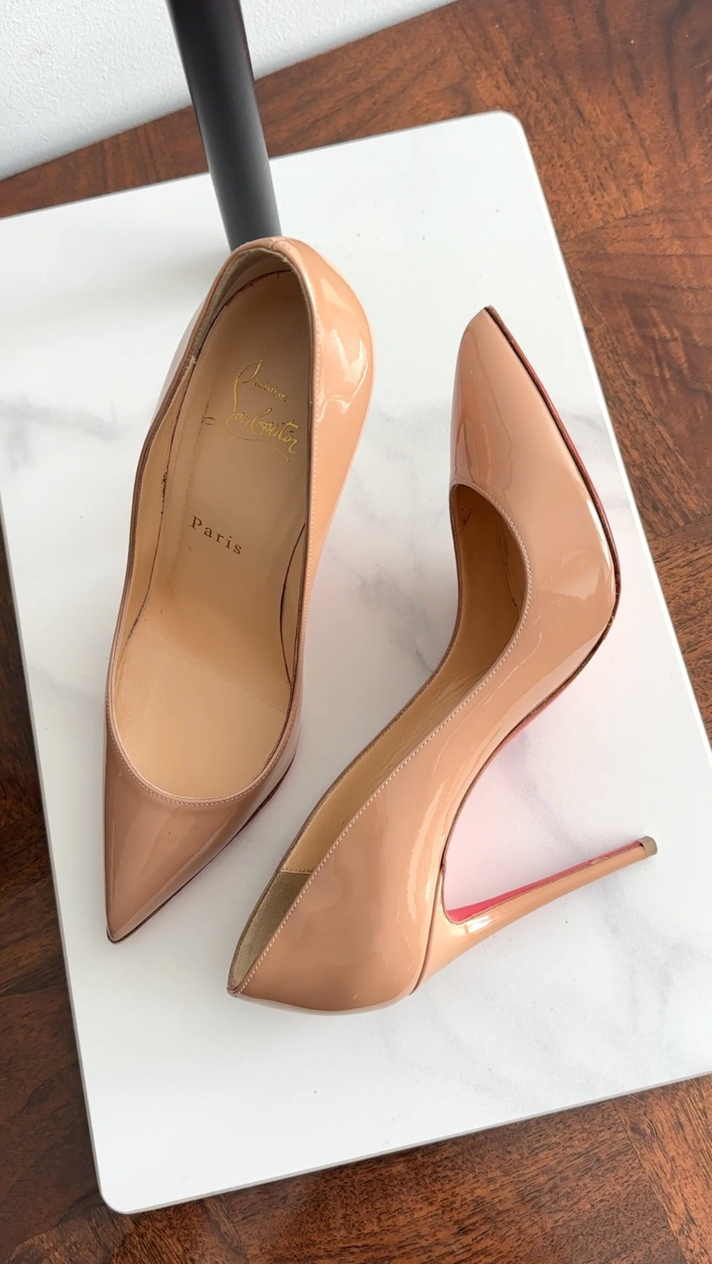 Christian Louboutin Nude Patent So Kate 100 Pumps - 37